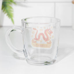 Кружка новогодняя Удачи в Новом Году! 340мл, закаленное стекло, деколь, снежинки - Дарим Красиво фото 2