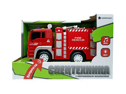 Пожарная машина инерц. 1:20 (9/0073, "Нордпласт") свет, звук, в коробке 23*15см