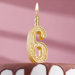 Свеча для торта «Цифра 6», 10.2 см