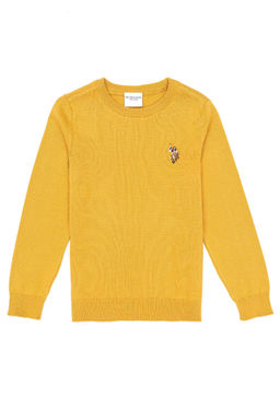 U. S. Polo Assn / Горчичный трикотажный свитер для мальчика с круглым вырезом - U.s. polo assn фото 4