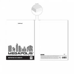 Цена за 6 шт. Блокнот на клею ErichKrause MEGAPOLIS® Blanc, А4, 60 листов, без линовки фото 2