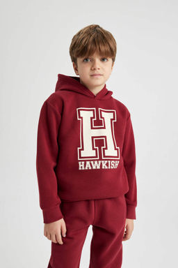 Толстая толстовка с капюшоном и принтом для мальчиков - Defacto фото 3