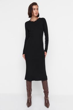 TRENDYOLMILLA Lacivert Midi Triko Basic Elbise TWOAW23EL00023