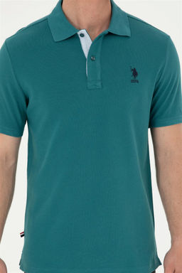 U. S. Polo Assn / Мужская темно-зеленая базовая футболка - U.s. polo assn фото 6
