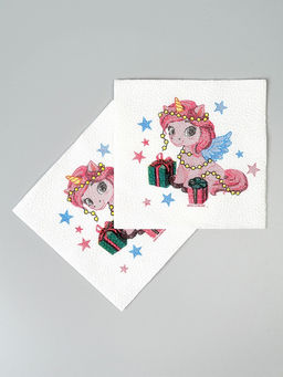 Цена за 2 шт. Салфетки бумажные Лошадка с подарками, однослойные, 24?24 см, 20 шт.