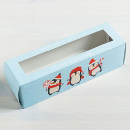 Цена за 5 шт. Коробка складная новогодняя «Снежная команда» 18×5.5×5.5 см