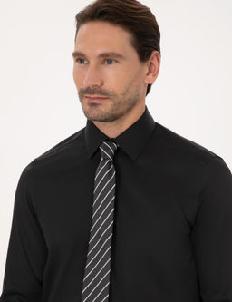 Siyah Slim Fit %100 Pamuk Non Iron Kolay _t_lenebilir Klasik G_mlek - Cacharel фото 2