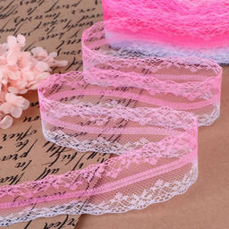 Кружево капроновое «Градиент», 35 мм, 10±1 м, цвет розовый/сиреневый №3