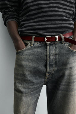 VINTAGE EFFECT LEATHER BELT - Zara фото 2