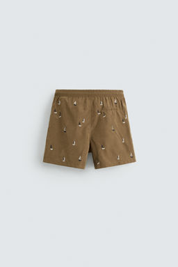 EMBROIDERED MID-LENGTH SWIMMING TRUNKS - Zara фото 7