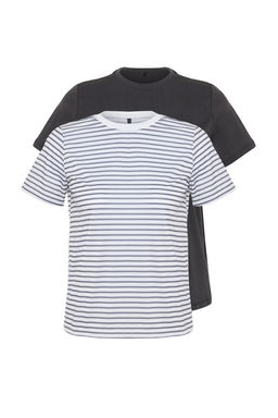 TRENDYOLMILLA Cok Renkli %100 Pamuk Suprem Bisiklet Yaka 2li Paket Orme T-Shirt TWOSS20TS0141 фото 43