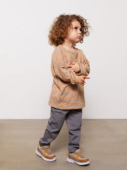 Bisiklet Yaka Uzun Kollu ?izgili Erkek Bebek Sweatshirt - Waikiki фото 2