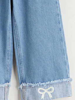 Beli Lastikli Wideleg K?z ?ocuk Jean Pantolon