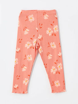 Beli Lastikli ?i?ekli K?z Bebek Pijama Alt