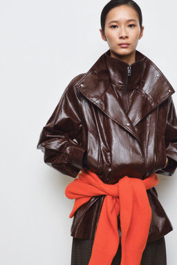 ZW COLLECTION FAUX LEATHER JACKET - Zara фото 4