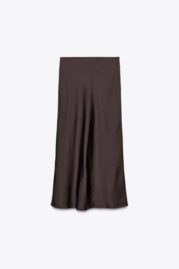 FALDA MIDI SATINADA / Berenjena oscuro - Zara фото 4