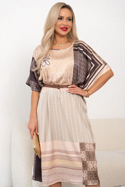 Платье из шелка Амалия (бежевый) Р11-1242/2 - Николь фото 3