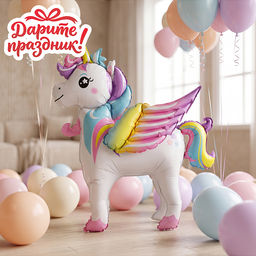 Интерьерное украшение  Фигура-шар "Единорог" 68см