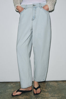 JEANS ZW COLLECTION TAPERED TIRO MEDIO / Azul claro - Zara фото 12
