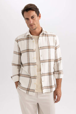 Рубашка с длинным рукавом в современном стиле - Defacto фото 4