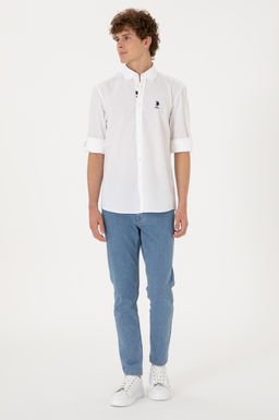 Erkek Beyaz Uzun Kollu G_mlek Sepette S_rpriz _ndirim - U.s. polo assn фото 4