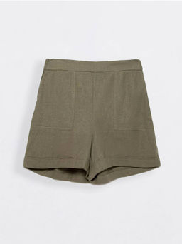 CONTE Шорты с высокой посадкой из премиального льна UTAH misty forest misty forest
