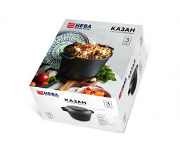 Кастрюля-казан с крышкой-сковородкой 3л, арт. 6830, НЕВА