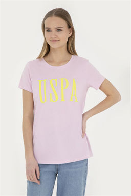 Женская розовая футболка с круглым вырезом - U.s. polo assn фото 2