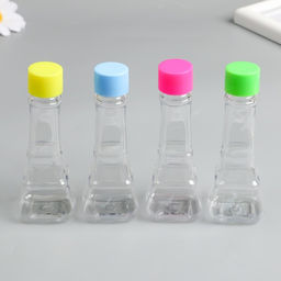 Цена за 6 шт. Баночка для скрапбукинга пластик Эйфелева башня 50 мл МИКС 3,7х3,7х10,5 см