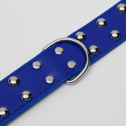 Ошейник клёпаный в 2 ряда, 65 х 3,4 см, ОШ 50-60 см, синий - Пижон фото 3