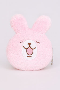 Кошелёк плюшевый "Happy bunny", pink (10*11 см)