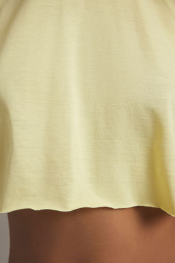 TRENDYOLMILLA Beyaz %100 Pamuk Bisiklet Yaka Super Crop Orme T-Shirt TWOSS21TS0091  фото 3