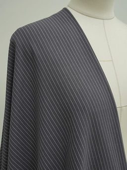 Пестрядь Средняя полоска на темно-сером с фиолетовым оттенком, ш.1.40м, хл-95%, п/э-5%, 165гр/м.кв - Купава фото 2