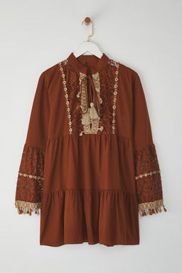 TRENDYOLMILLA Beyaz Dokuma %100 Pamuk Dantelli Mini Plaj Elbisesi TBESS20EL0862