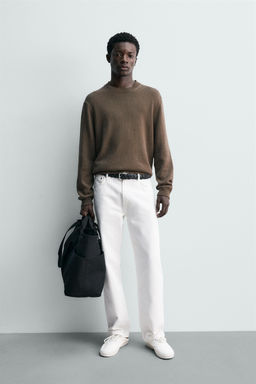 JERSEY REGULAR FIT ALGOD?N - LINO / Khaki oscuro