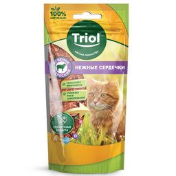 Нежные сердечки из ягненка с треской для кошек, 40г