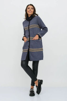 ЗЛАТА Кардиган В 1617/джинсовый микс