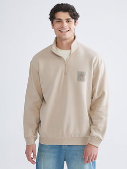 Fermuarl? Dik Yaka Uzun Kollu Erkek Sweatshirt