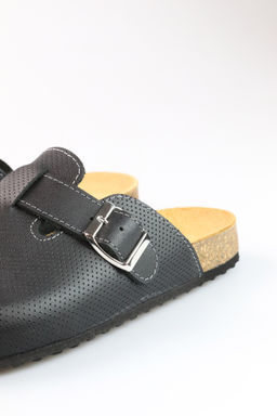 05 | Maka | Черные женские медицинские сабо натуральная кожа (перфорация) - Milka shoes&more фото 10