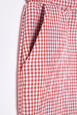 Trendyolmilla Kiremit Potikare Beli Lastikli Rahat Kesim Dokuma Sort & Bermuda TWOSS25SR00019  фото 7