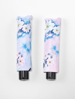 Зонт механический Воздушные цветы, эпонж, 4 сложения, 8 спиц, R=48/55 см, d=96 см, МИКС