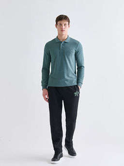 Polo Yaka Uzun Kollu Erkek Sweatshirt