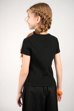 Футболка для девочки в рубчик из рибаны Happyfox