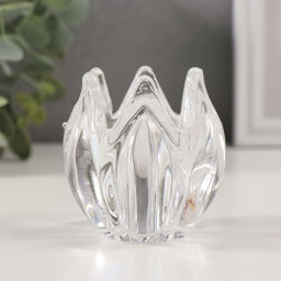 Стеклянный подсвечник на 1 свечу «Остроконечный тюльпан», прозрачный, 7×7×7 см