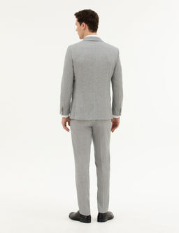 A__k Gri Extra Slim Fit Y_n Tak_m Elbise