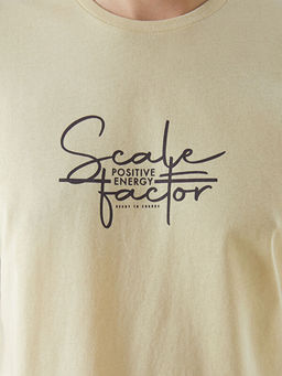 Bisiklet Yaka Bask?l? Penye Erkek Ti??rt