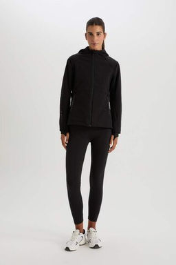 DefactoFit Водоотталкивающее ветрозащитное пальто Slim Fit с капюшоном и карманом на молнии с флисовой подкладкой из софтшелла  фото 2