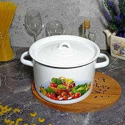 Кастрюля 4,5л 1с17с белосн. Сентябрь - Стальэмаль фото 3