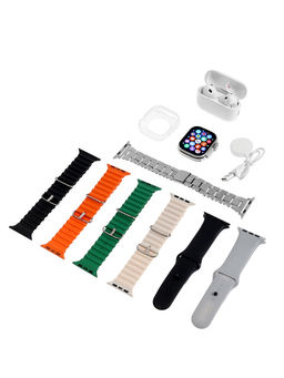Подарочный набор Watch4, 9 в 1, смарт-часы, наушники, 7 ремешков