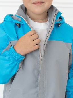 Ветровка детская светло-серая/бирюза 20-019/1 (110-116, 60)